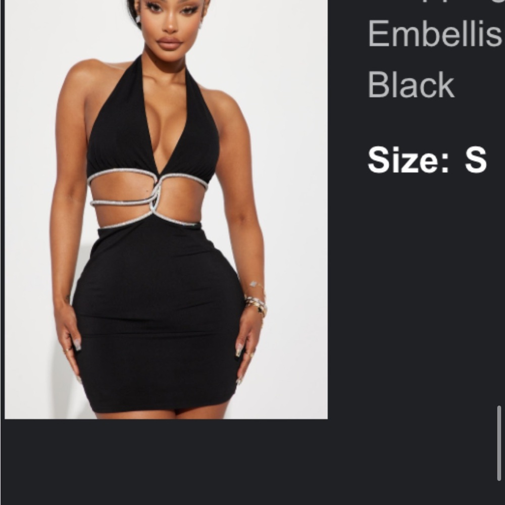 Fashion Nova Black and White Backless Dress